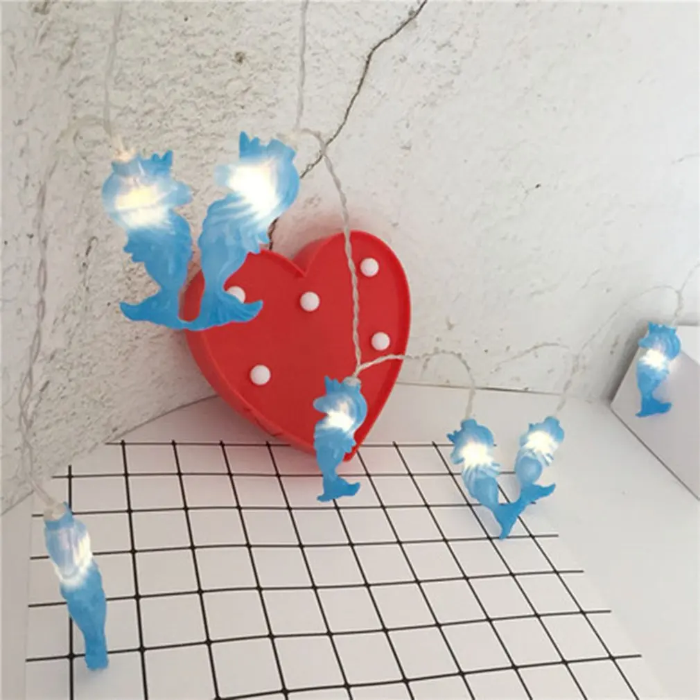 Русалка светодиодная медная проволока звезда занавеска гирлянда лампа