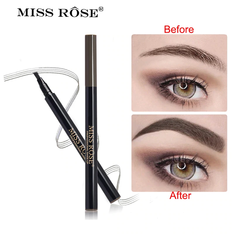 Miss Rose 4 Split карандаш для бровей водостойкая гелевая ручка Enhancer жидкая хна