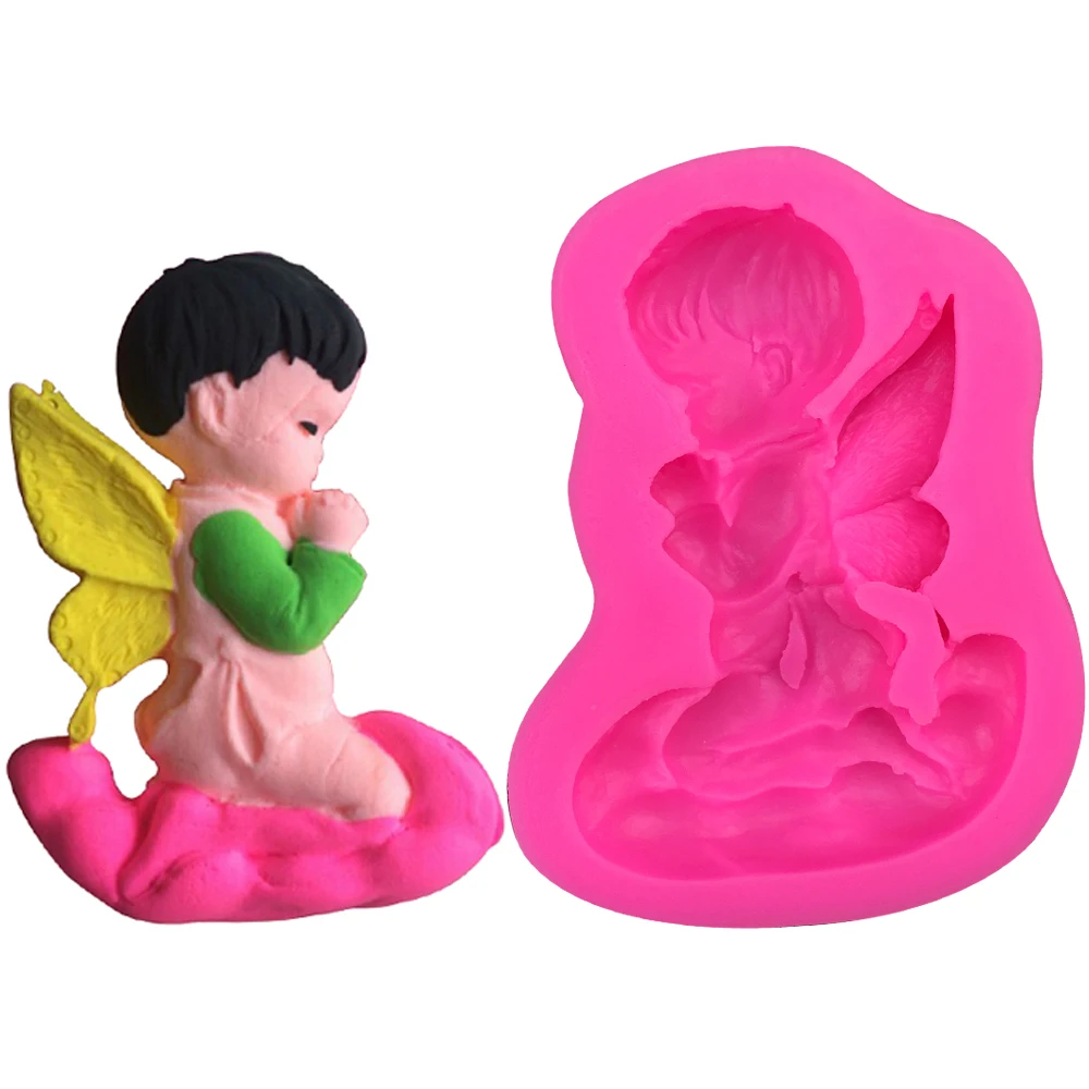 3D Мальчик Ангел молитвенный мыльница форма для рукоделия выпечка помадки