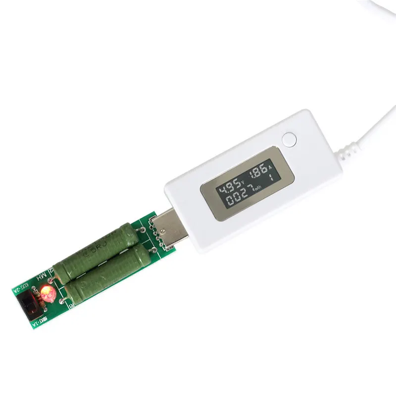 ЖК-дисплей Micro USB зарядное устройство батарея детектор цифровой ёмкость напряжение измеритель тока измерения безопасности тестер с нагрузкой резистор 2A/1A