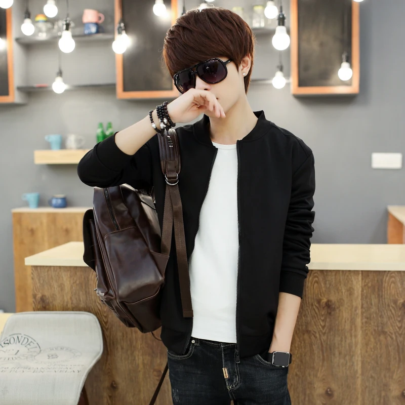 Весна и осень Бейсбольный воротник молодой мягкой оболочки мужские куртки