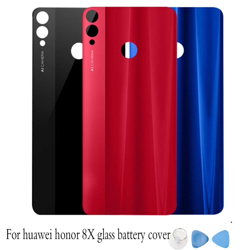 Модная задняя крышка корпуса для huawei honor 8X, стеклянная крышка для батареи, задняя крышка для honor 8x с клейкой наклейкой с логотипом