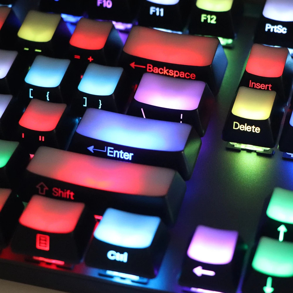 Передняя/боковая печатная подсветка Keycaps 104 ANSI раскладка tranlucidus abs для Cherry MX