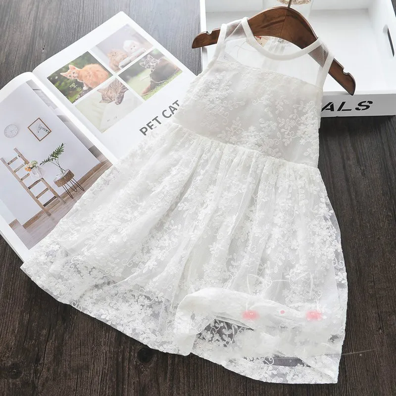 Кружевное платье для девочек весна-лето 2019 Новое принцессы малышей | Детская