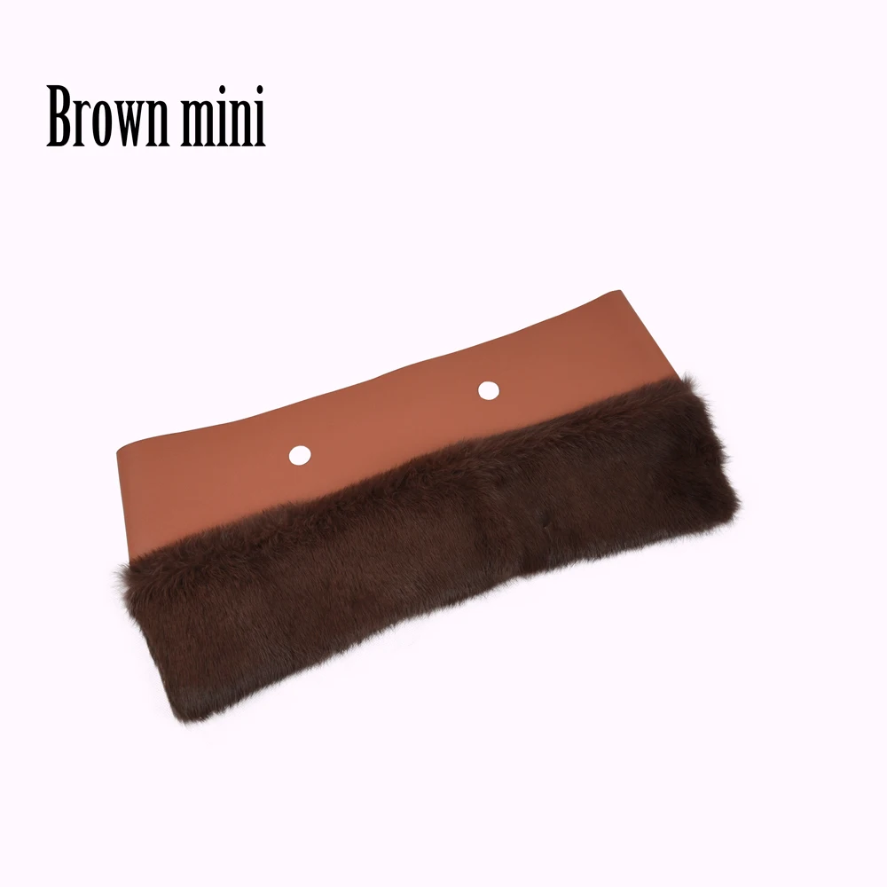 Brown mini Tanqu плюшевой отделкой для O BAG термальность плюшевое украшение кроличий мех подходит классический большой мини Obag - Цвет: Brown mini