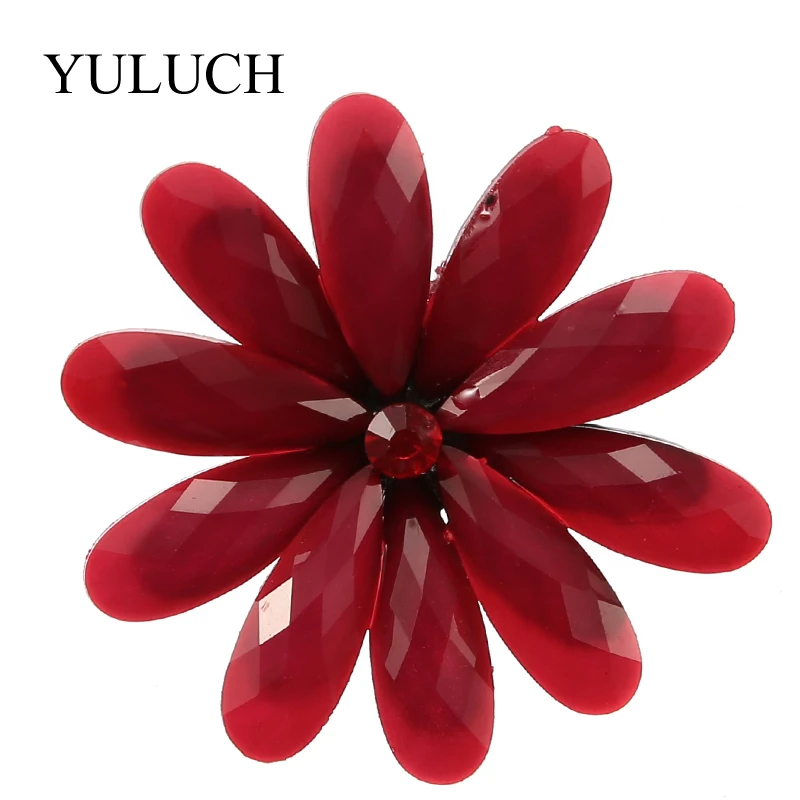 YULUCH, новинка, 6 цветов, полимерная брошь, большие цветы, броши для женщин, модное ювелирное изделие, Броши ручной работы