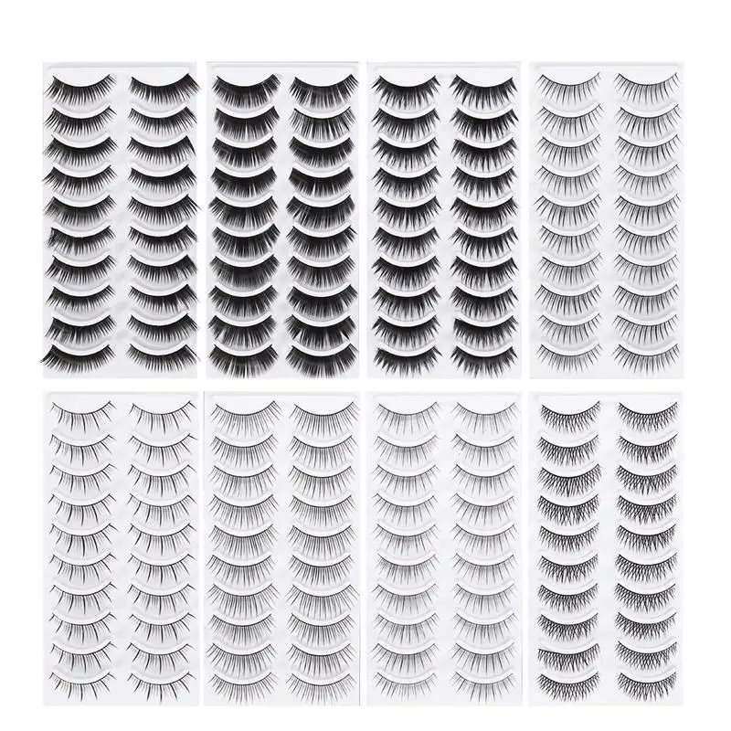 

Easy To Remove 80 Pairs Fake Eyelashes 8 Style Thick Long Eye Lashes Beauty Makeup Women Girls 88
