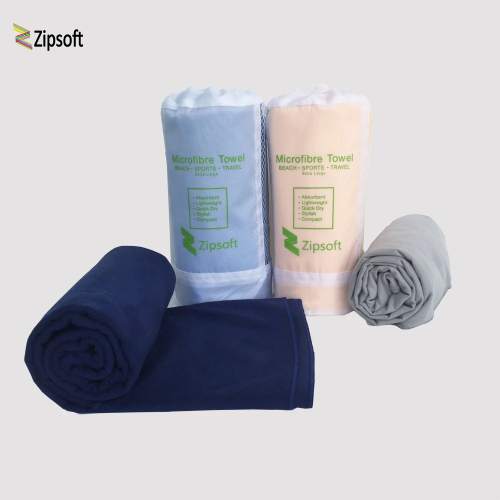 Пляжное полотенце Zipsoft из микрофибры быстросохнущее для плавания путешествий