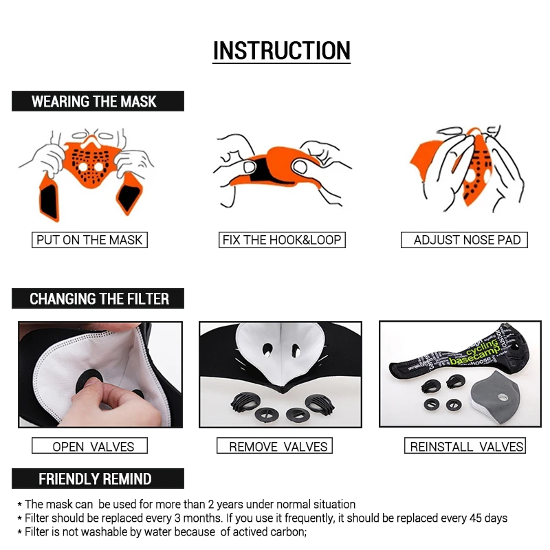 Маски VICTGOAL велосипедные с защитой от загрязнений 3 шт.|cycling mask|cycling mask filteranti-pollution