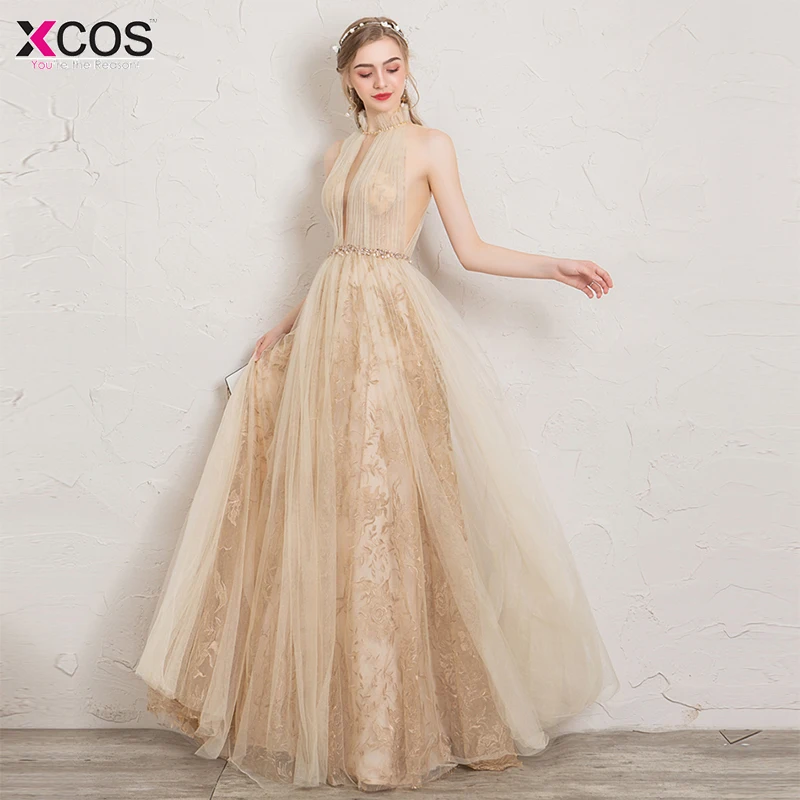 Vestido de festa шампанское прозрачные пикантные Длинные вечерние платья