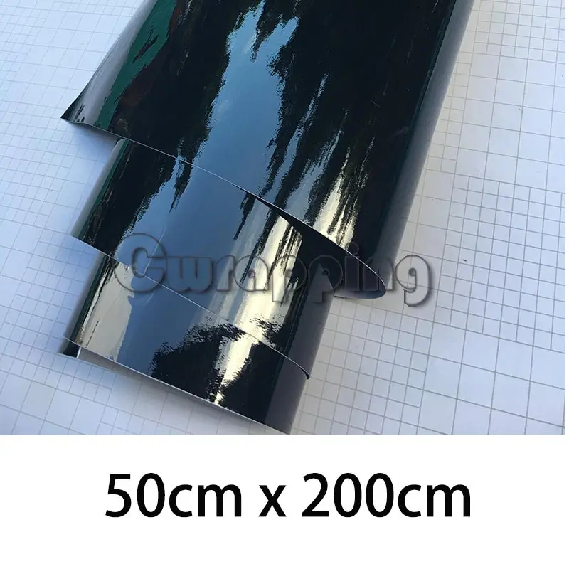 50x200cm 50 см x 2 м/3 м/5 м высокая глянцевая виниловая автомобильная пленка обертывание пианино черный глянцевый автомобиль скутер мотоцикл DIY самоклеющаяся ПВХ пленка лист - Название цвета: 50x200cm