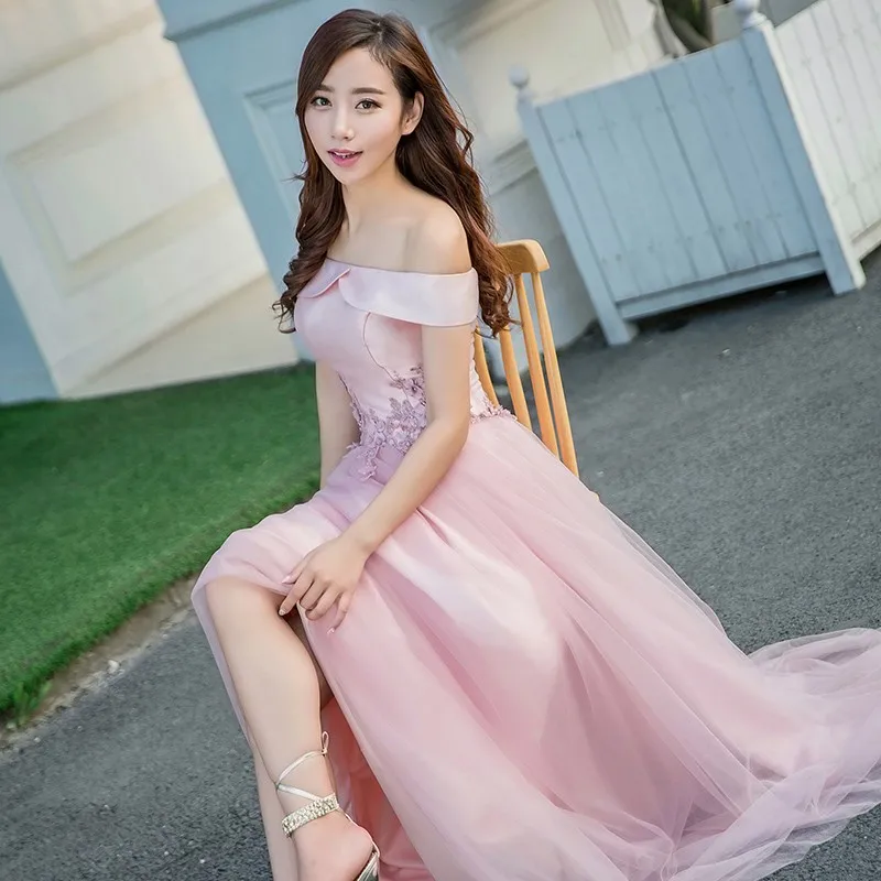 JIERUIZE robe de soiree розовые платья для выпускного вечера Длинные А-силуэта с открытыми плечами дешевые вечерние платья Вечерние платья abendkleider
