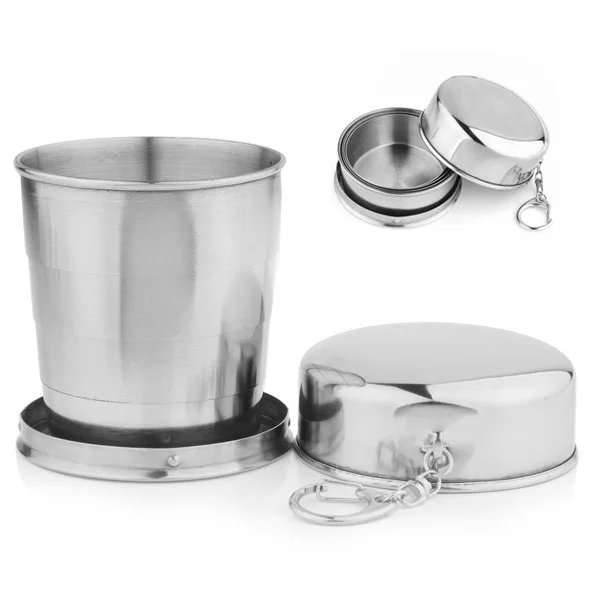 220ml Telescopic Travel Mug Stainless Steel Cups Flexible Folding Portable Travelling Tea Cups/Wine Coffee Drinkware | Дом и сад