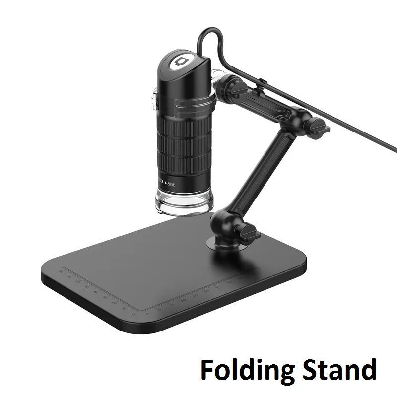 Folding Stand 500X 800X 1000X USB микроскоп с подсветкой Ручной цифровой электронный увеличительный микроскоп 8 светодиодный с подставкой - Цвет: Folding Stand