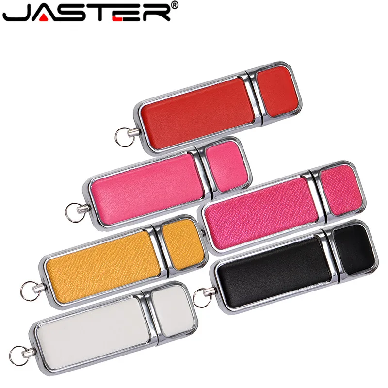 JASTER реальная емкость 3 цвета кожа USB флэш-накопитель 4 ГБ 8 ГБ 16 ГБ 32 ГБ брелок Флешка 64 Гб флэш-карта памяти, Флеш накопитель