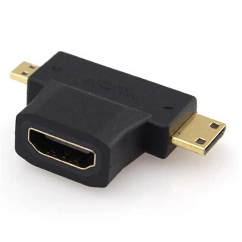 3 в 1 Женский HDMI к Mini Мужской 90 угол наклона Разъем 1080 p|female hdmi|micro hdmihdmi to |