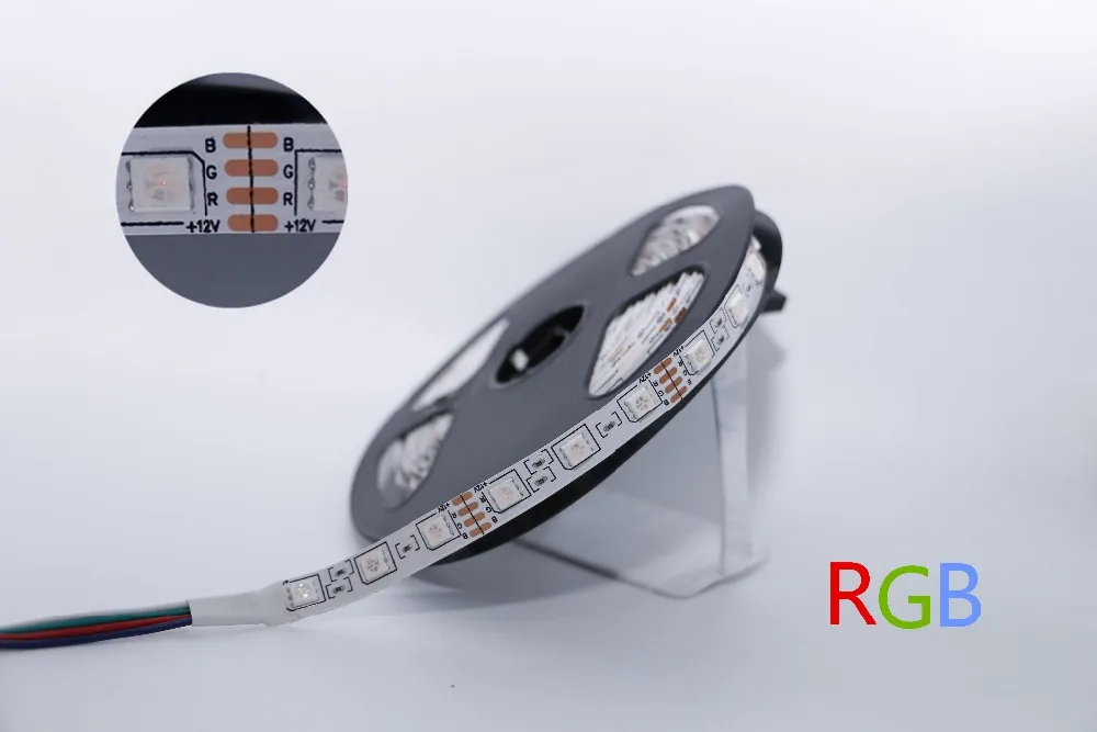DC 12V 0,5/1/2/3/4/5 м 5050 SMD RGB Светодиодные ленты света Водонепроницаемый гибкая светодиодная лента полосы света 60 светодиодный s/M декоративный светильник для дома автомобильная лампа