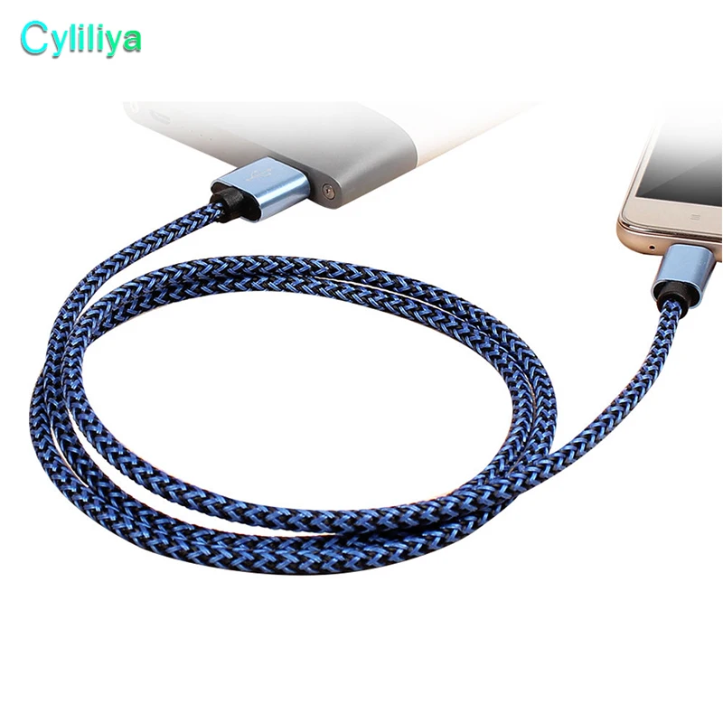 300 шт. Плетеный текстильный кабель Micro USB 1 м 3 фута 2 для зарядки сотовых телефонов