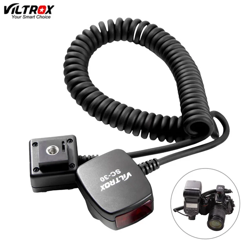Viltrox SC-30 ttl синхронизация шнуры вспышка свет от камеры Фокус Assist кабель для Nikon DSLR Flash спуск затвора