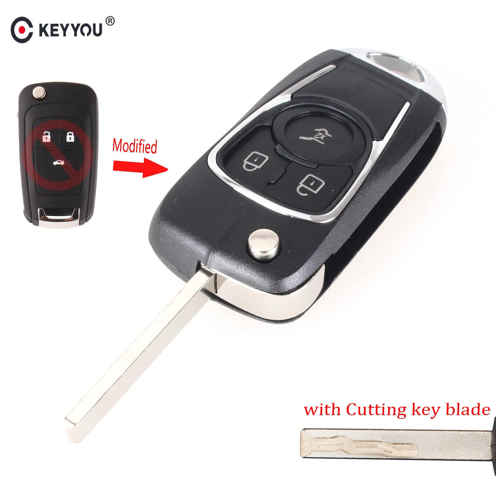 KEYYOU 3 кнопки модифицированный раскладной дистанционный автомобильный чехол для