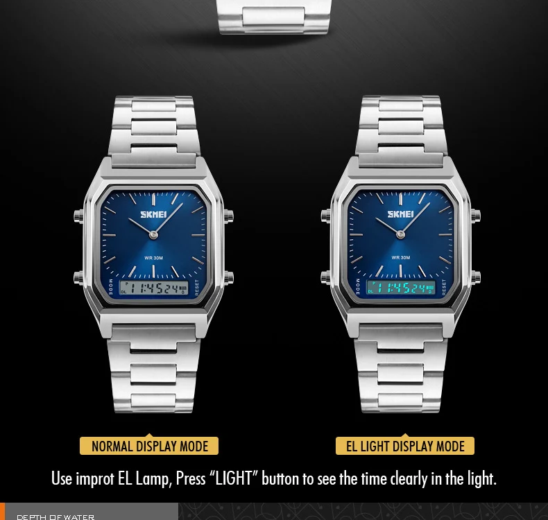 SKMEI мужские модные повседневные кварцевые наручные часы Цифровые Dual Time спортивные часы хронограф Водонепроницаемый Relogio masculino 1220