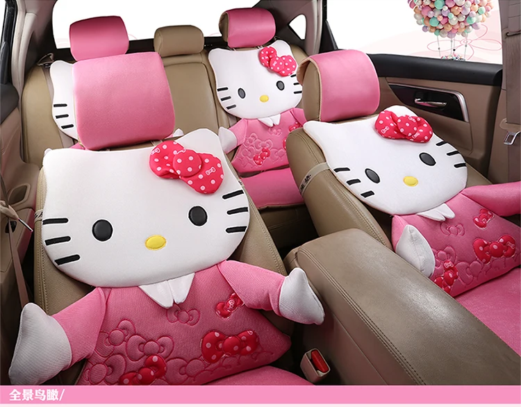 Для девочек женские четыре сезона мультфильм милый розовый рисунок «Hello Kitty» Сиденья Комплект