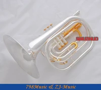 professional silver gold plated marching french horn bb monel valves with case