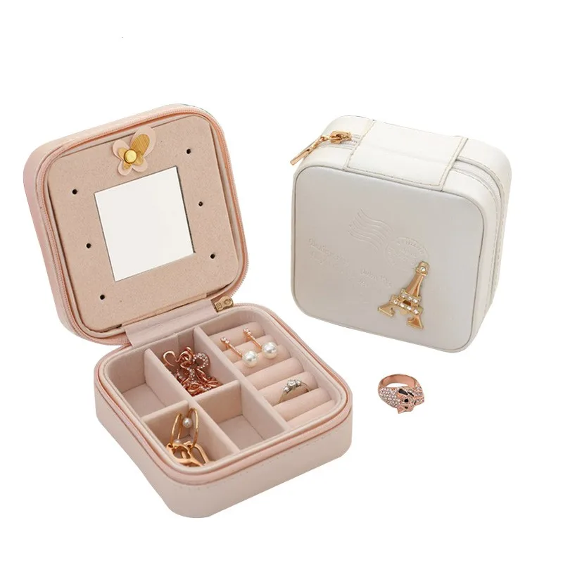 SAFEBET Brand Women's Earrings Jewelry box Makeup Mirror Ladies Necklace Ring Box Travel Cosmetic Bag Accessories Supplie | Багаж и