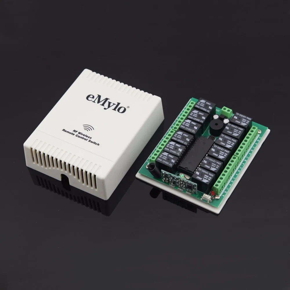 Фото eMylo DC 12V 12-Channels Relay Smart Switch Wireless RF Remote Control Light 433Mhz 2X White&Blue Transmitter Обустройство дома eMylo DC 12V 12-Channels Relay Smart Switch Wireless RF Remote Control Light 433Mhz 2X White&Blue Transmitter Обустройство дома
