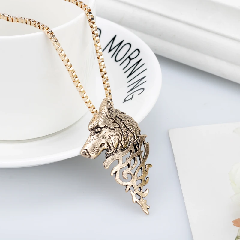 Винтажное ожерелье викинга волка для мужчин и женщин цепочка с подвеской в