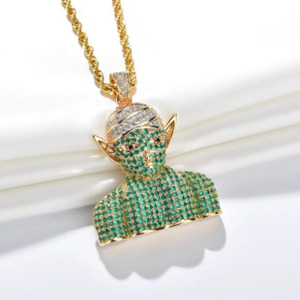 Bick Devil ожерелье в стиле хип хоп золотистого и серебряного цвета с блестящим льдом