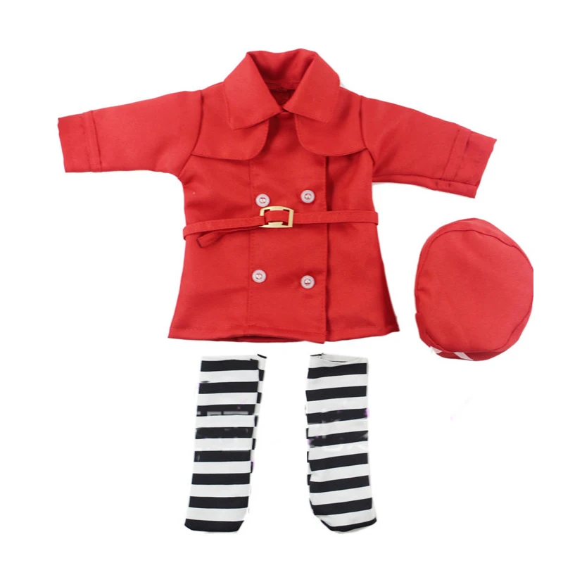 2017 Новая мода American Girl красивый яркий красный костюм 18 дюймов Кукла Аксессуары