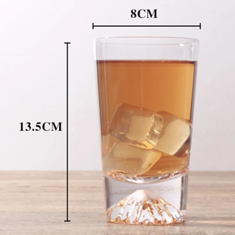 400ML 300 мл прозрачные стеклянные пивные кружки креативные питьевые стаканы двойные японские горные Fuji дизайнерские стаканчики для виски для дома, кухни, баров, вечерние - Цвет: 400ML