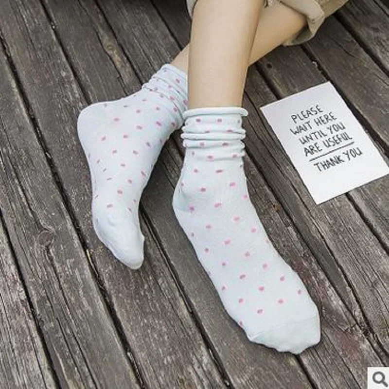 Осенне зимние Новые Смешные Женские носки в горошек|autumn socks|piling socksjapanese socks |