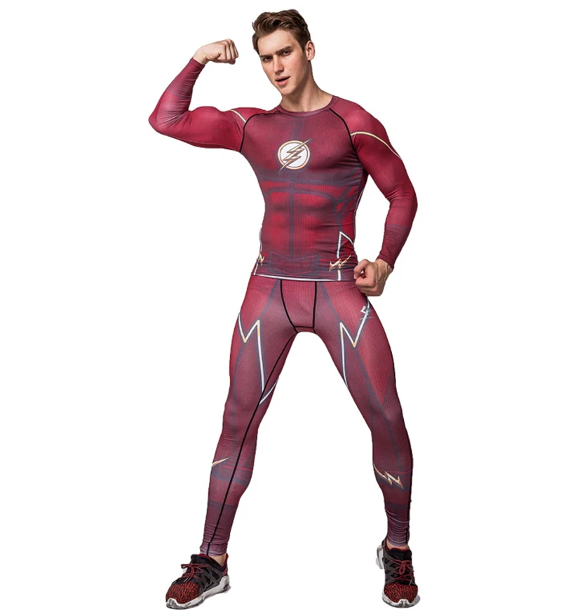 Мужские обтягивающие компрессионные комплекты для бега Черная пантера