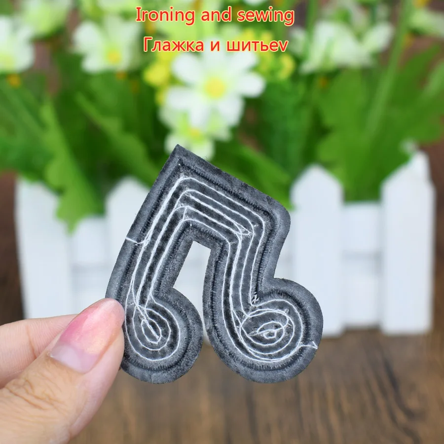5PCS Sequined Notes Patches for Clothing Iron on Transfer Sequin Applique Cloth Shoes DIY Sew Embroidery Badge | Дом и сад