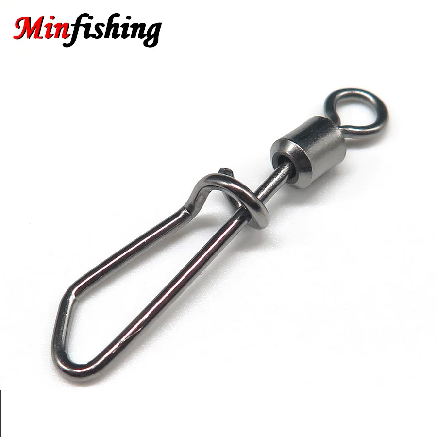 Minfishing 25 шт. рыболовный вертлюг с защелкой вертлюжный Соединитель обмоточной #10 ~ #2
