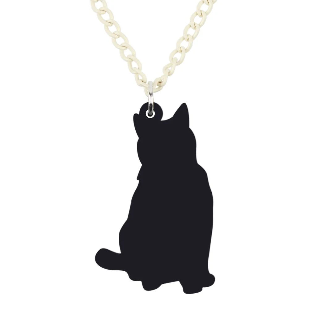 WEVENI акриловый бант элегантное сидячее ожерелье с котенком подвеска на цепочке