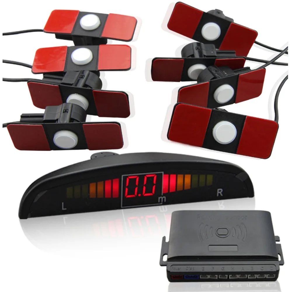 

Flat Parking sensors for cars Parktronic sensor 8 reverse sensor 4+ Front Sensors 4+LED display car-detector parking radar
