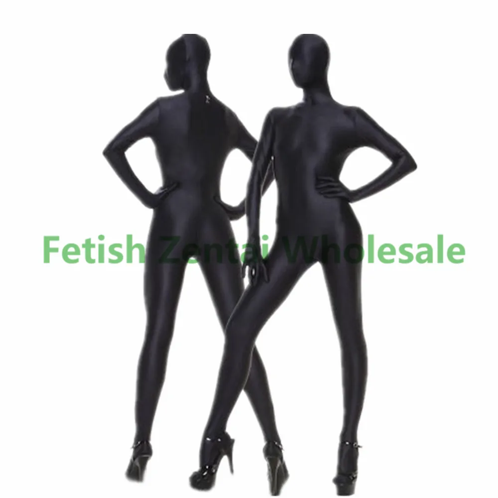 

(FZS015) Fetish Zentai Suit Black Lycra Spandex Unisex crossdresser Costume
