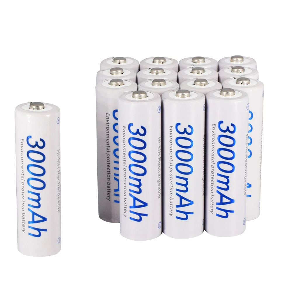 8 шт. AA батареи 1,2 V AA 3000mAh Ni-MH Предварительно заряженный аккумулятор 2A для камеры