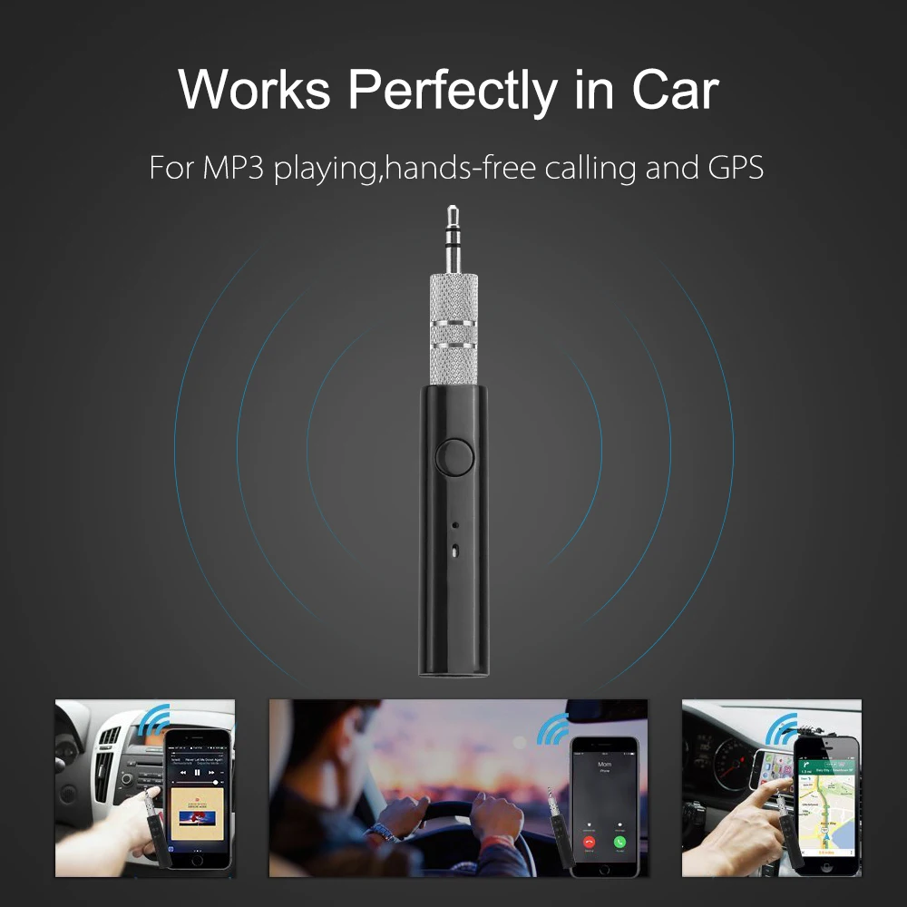 Tancredy Беспроводной автомобильный Bluetooth Aux аудио приемник адаптер Handsfree комплект 3 5