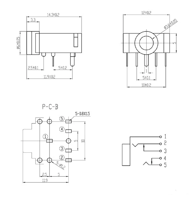 10 шт. 3 5 мм стерео гнездо Аудио разъем PCB 3F07 PJ 307|pcb glue|pcb terminaljack black custom guitar |