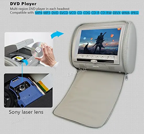 Двойной Высокое разрешение цифровая Экран 2 к автомобильному подголовнику пара