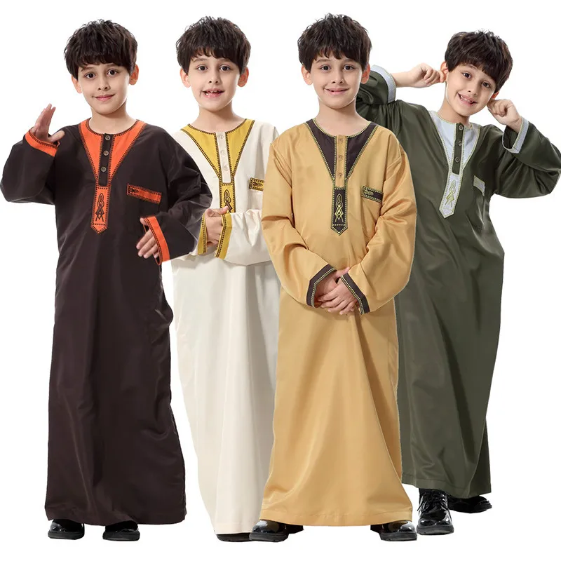 От 6 до 18 лет мусульманский арабский Ближний Восток для мальчиков juba Thawb кафтан