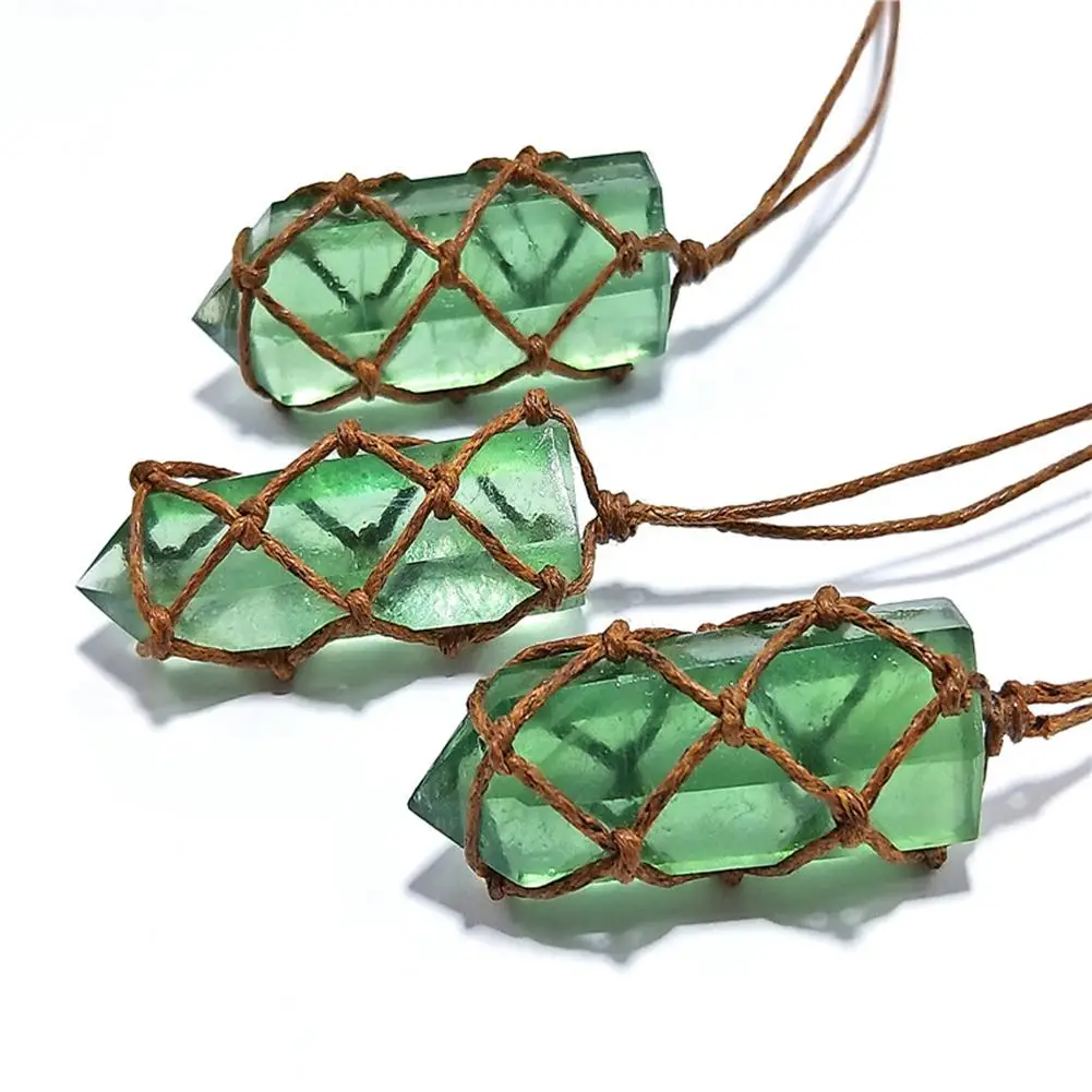 Натуральный Синий Зеленый Аметист кварцевый кристалл подвеска ручной работы