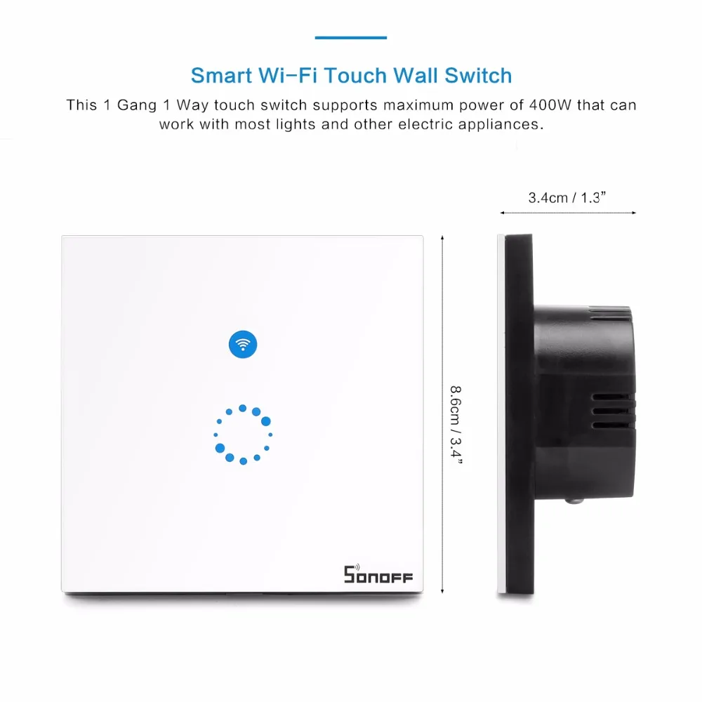 Sonoff Touch Wi Fi коммутатор 1 Gang 1Way Беспроводной разведки настенными Управление