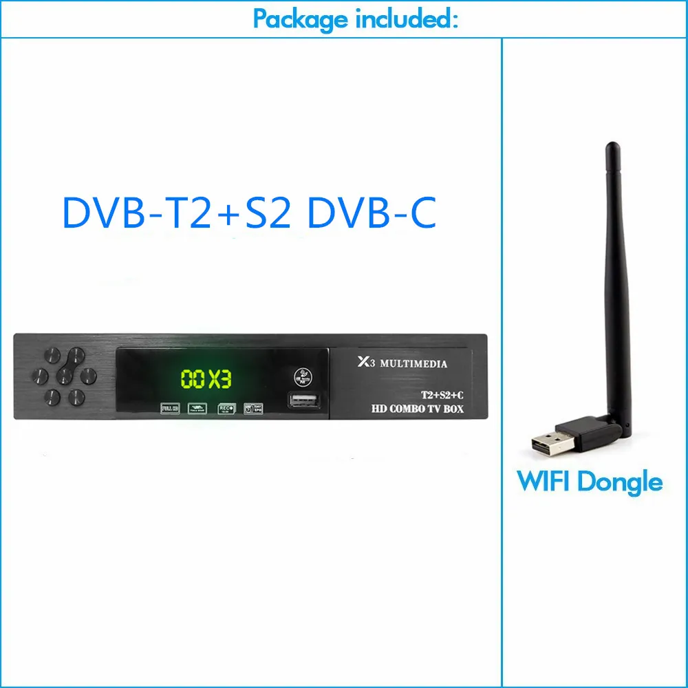 DVB-USB WIFI DVB-T2 DVB-S2+ DVB-C комбо ТВ-тюнер с USB wifi цифровой спутниковый приемник с поддержкой IPTV Youtube AC3 Cccam наземная ТВ-приставка - Цвет: DVB-USB WIFI