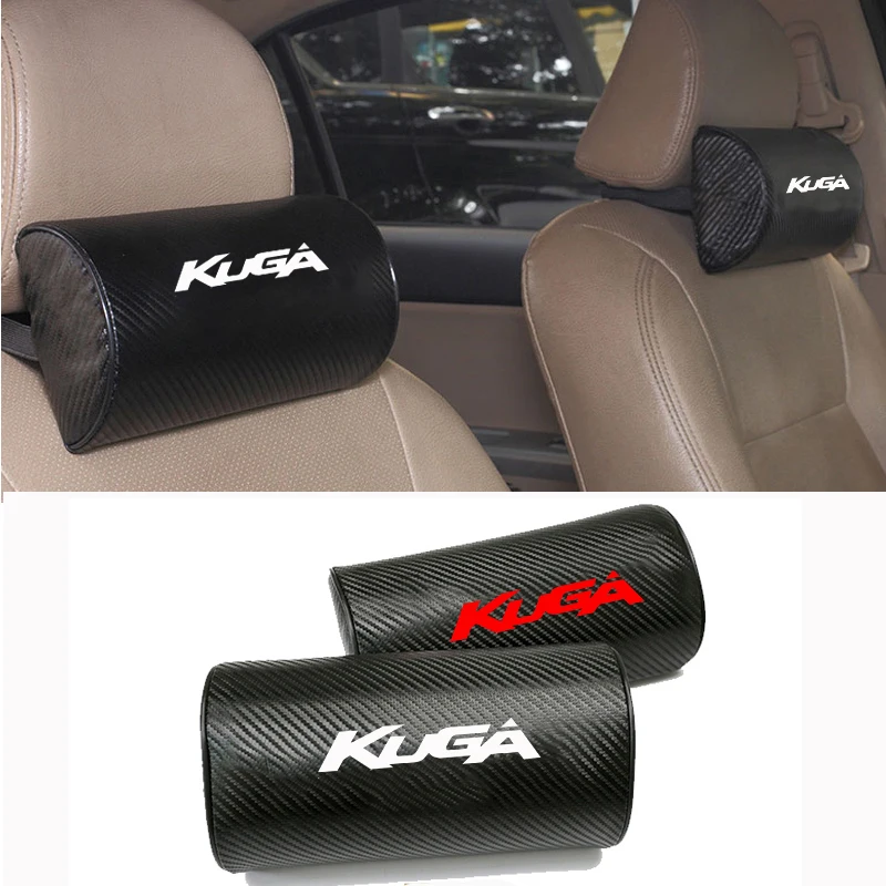 

Carbon Fiber Texture PU leather Headrest Pad Car Neck Pillow For Ford Kuga
