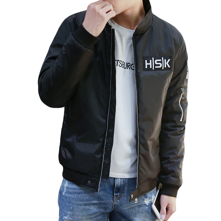 Stylein Мужчины Зимняя Куртка Бомбардировщика Пальто Повседневная Бейсбол Молния